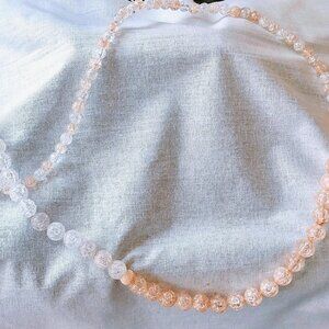 New Blush glass beads long necklace